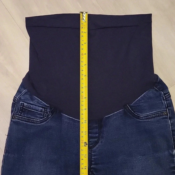 🛍Indigo‎ Blue Over The Belly Dark Wash Straight Leg Skinny Maternity Jeans XS - Picture 7 of 10